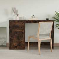 vidaXL Escritorio con cajón madera 115x50x75 cm en color Gris hormigón/Gris sonoma/Negro y más | estructura resistente ideal para salón dormitorio o estudio - details 5