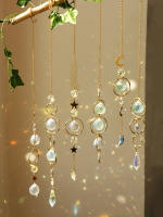 Colgante Boho Catcher De Cristal Hecho a Mano Con Cadena Dorada Para Decoración De Ventana Pared O Jardín Campanas De Viento - details 0