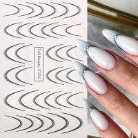 Set De 8 Pcs De Pegatinas De Uñas Gradient French Line Colores Estriados Diseños Ombre Para Decoración DIY Herramientas Guías De Estampado De Uñas - details 6