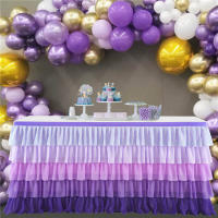 Falda De Mesa De Chiffon Para Fiesta De Cumpleaños Tutu De Encaje Decoración De Boda Impermeable Polyester/cotton Sin Nombre De Marca - details 7