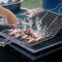 Cesta De Asado En Acero Inoxidable Con Sello Antideslizante Para Carne Y Vegetales Herramienta De Barbecue Resistente Al Calor Fácil De Limpiar Para Picnics Y Fiestas - details 3