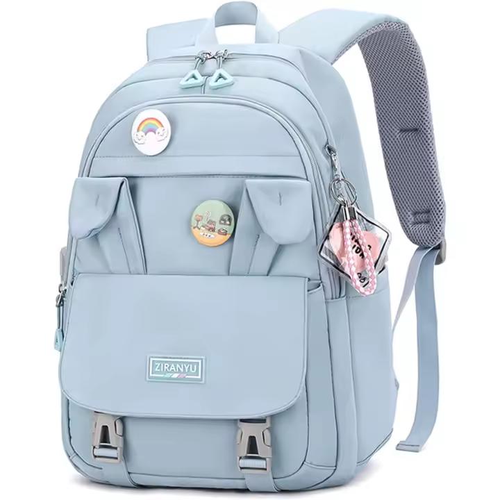 Bolsas escolares para Niños, mochila para Mujer bolsas de bibliotecas impermeables with comtiment para computadora portátil y mochilas casuales antirobo para Primary Junior High University (Azul) - 1