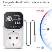 Controlador De Temperatura Digital Con Timer Y Sensor Probing Enchufe De Salida EU Plug Termómetro Para Calentamiento Y Enfrío 16A Con Luz Trasera - details 14