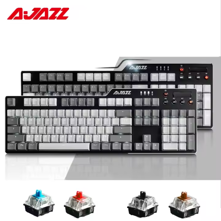 Teclado Mecánico AJAZZ AK35I 110 Teclas En Blanco Con Cable Para Gaming Y Uso En Computadora Y Portátil Compatible Con USB - 1
