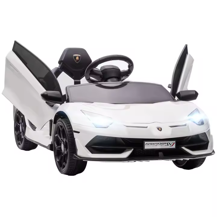 HOMCOM Coche Eléctrico Lamborghini para Niños Coche de Batería 12V Velocidad Max.5 km/h Puerta de Tijera con Control Remoto MP3 Luces y Cinturón de Seguridad - 1