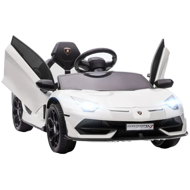 HOMCOM Coche Eléctrico Lamborghini para Niños Coche de Batería 12V Velocidad Max.5 km/h Puerta de Tijera con Control Remoto MP3 Luces y Cinturón de Seguridad - 1