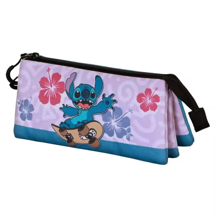 Portatodo Skate Stitch Disney Triple 11x23x8cm. - 1