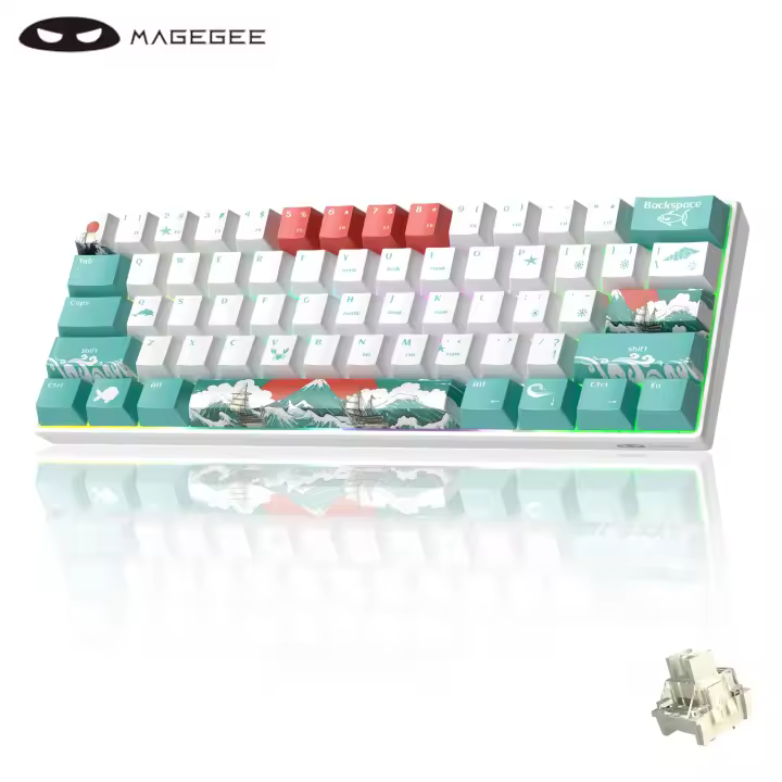 Teclado Mecánico De Gaming MageGee 60% Con Retroiluminación RGB Y Interruptores Hot-swappable Mini De 61 Teclas Para Oficina Compatible Con Win/Mac Laptop - 1