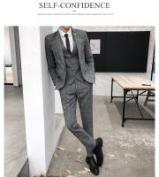 Nueva Moda Traje Tres Piezas Para Hombre Estilo Delgado Casual + Negocios Chaqueta + Pantalones Material Poliéster Adecuado Para Bodas Cuatro Estaciones - details 19