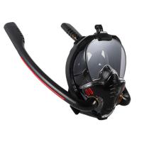 Máscara de snorkel de doble tubo para adultos con respirador antivaho - details 14