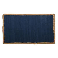CAPRILO REGALOS & DECORACIÓN Alfombra Rectangular Azul Decorativa de Yute "Chindi-Étnica". Decoración del Hogar. Regalos Originales. Dormitorios y Salón. Textil. 80 x 50 x 1 cm - details 0