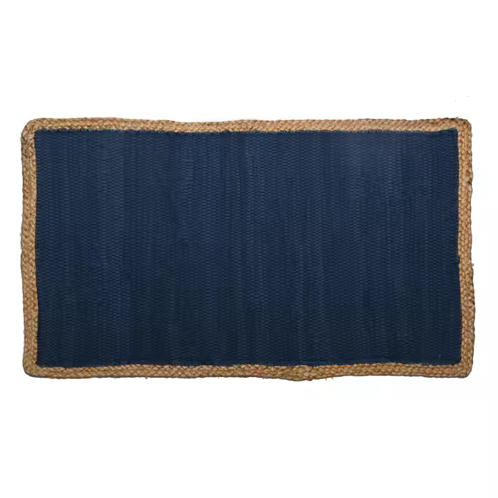 CAPRILO REGALOS & DECORACIÓN Alfombra Rectangular Azul Decorativa de Yute "Chindi-Étnica". Decoración del Hogar. Regalos Originales. Dormitorios y Salón. Textil. 80 x 50 x 1 cm - 1