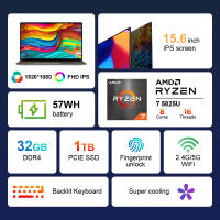 Ninkear A15 Plus Laptop de 15.6'', AMD Ryzen 7 5825U de 8 Núcleos a 4.5GHz, Pantalla IPS de 19201080, 32GB de RAM, 1TB SSD, WiFi 2.4G/5G, Desbloqueo por Huella Dactilar, Teclado Retroiluminado, Conector Tipo-C Completo1, USB3.02, HDMI1 - details 0