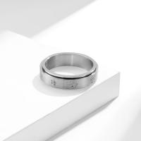 Anillo Rotativo De Acero Inoxidable Con Estrella De Diamante Para Aliviar El Ansiedad Y Descomprimir Anillo De Moda Unisex - details 3