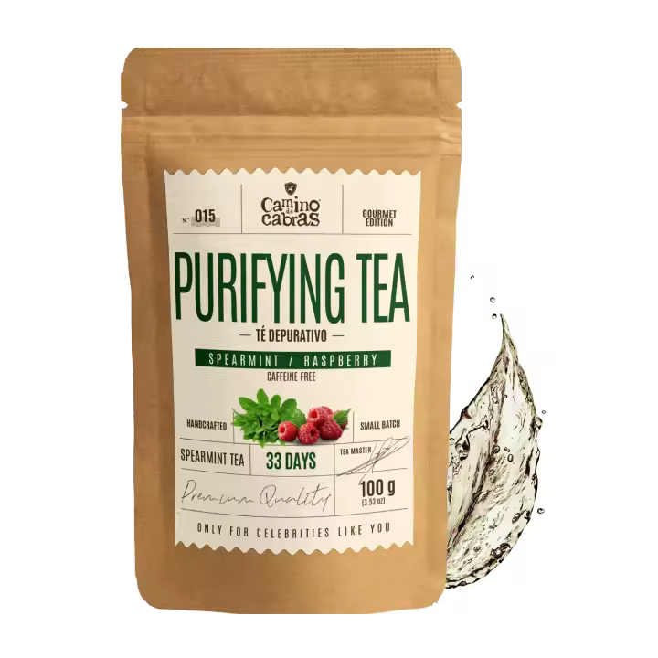 Te Detox Spearmint Tea CAMINO DE CABRAS | Té de Hierbas Gourmet con Menta Hierbabuena, Canela, Hinojo, Frambuesa | Sin Cafeína | 100g - 1