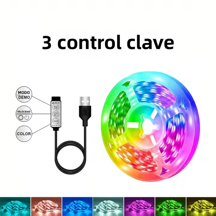 Tiras LED Flexibles RGB 40M/131Ft Con Control Remoto APP Y Música USB 5V Para Decoración De Habitaciones Luz De Fondo Para TV - 1