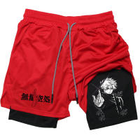 Shorts De Compresión Anime Para Hombre Verano Deporte Ropa Deportiva Gimnasio Entrenamiento 2 En 1 Fitness Casual - details 3