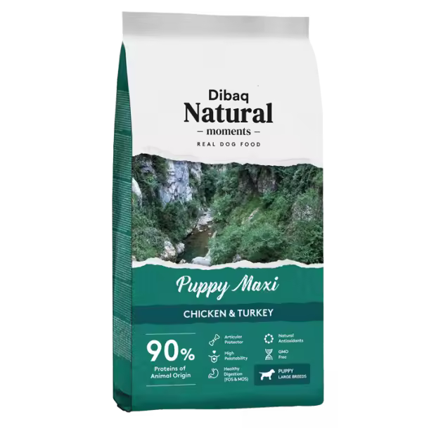 Dibaq Natural Moments Puppy Maxi Pollo y Pavo 15 Kg - 1