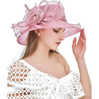 Sombrero De Boda KY Derby Ancho Con Red De Flores Para Novia Decoración De Iglesia Salida De Verano Para Niñas Sombrilla De Sombra - details 5