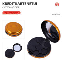 Cartera De Monedas Portátil De Aluminio Circular Mini Estuche De Almacenamiento Para Euros Con Espejo Creativo Y Moderno - details 7