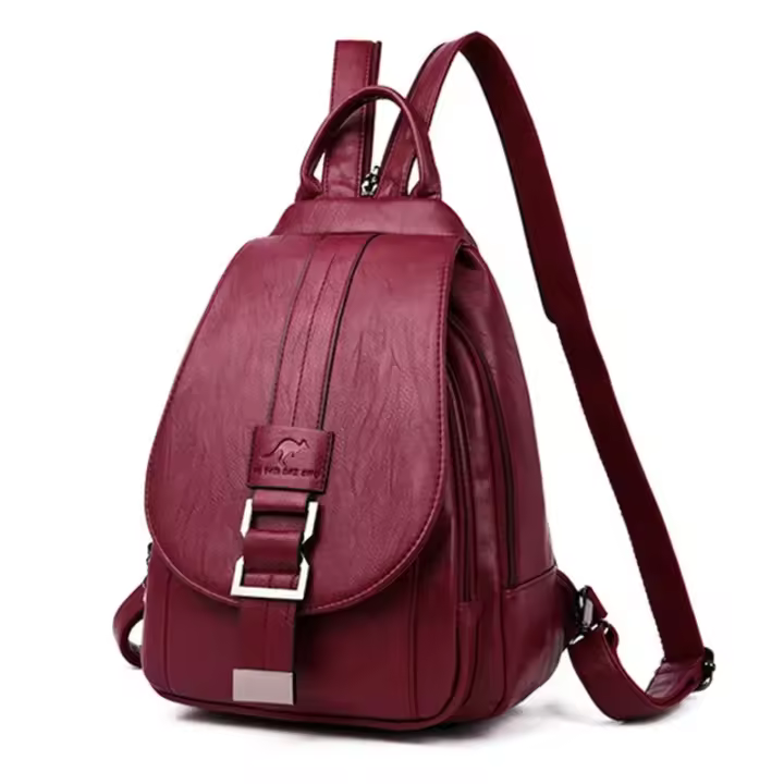 Mochila Multifuncional De Cuero Para Mujer Casual Para Niñas Y Adolescentes Escuela Viaje Bolsa Pequeña Capacidad Inferior a 20 Litros - 1