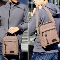 Bolso de hombro para hombre, Bolso de Lona type Mensajero, Bolso Cruzado de viaje, Bolso informal de gran capacidad con múltiples bolsos para trabajo, IR de compra, hacer senderismo y viaje. - details 1