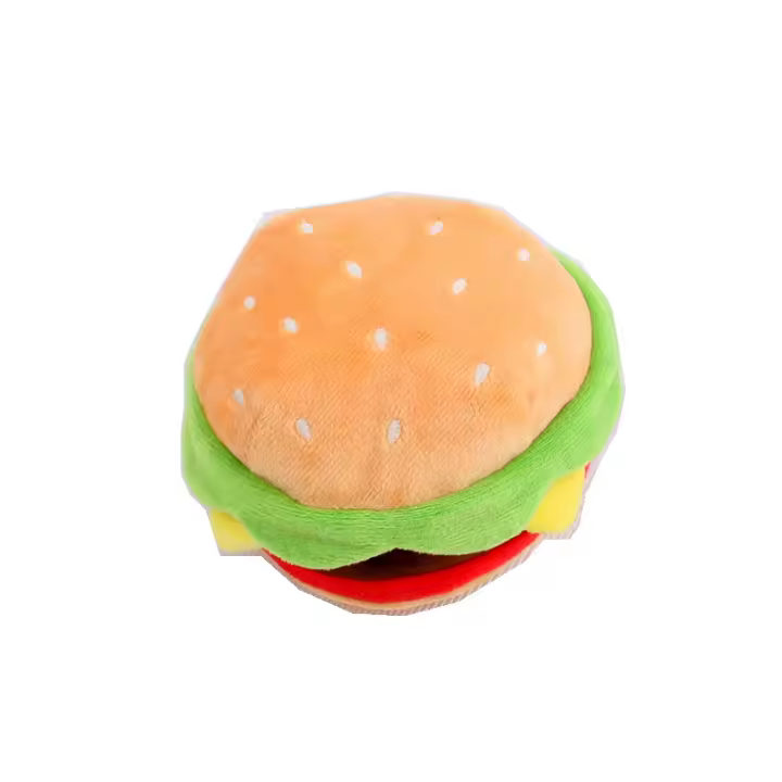 Juguete De Peluche Lindo Para Mascotas Simulación De Pizza Hamburguesa Helado Sonido Juguete Interactivo Para Perros Y Gatos - 1