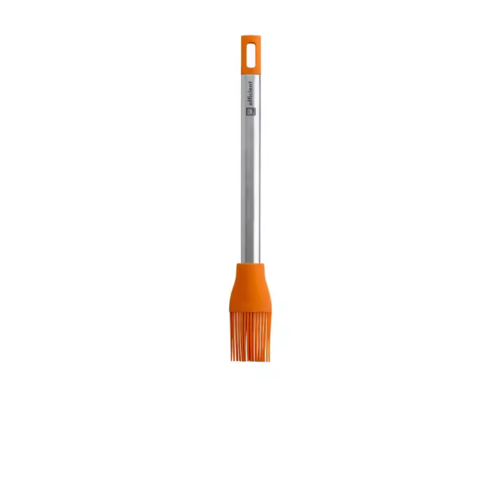 Bra - Pincel de Cocina Efficient, Utensilio Cocina, Acero Inoxidable, Silicona Naranja, Engrasar y Repartir, Apto Lavavajillas - 1