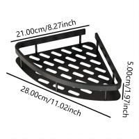 Estante De Baño Triangular Monolítico Soporte De Almacenamiento Para El Hogar En Negro Soporte Tripode Colgante En La Pared - details 4