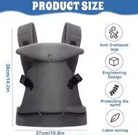 Ergomía Portor, mejor portabebés para recibir nasido, soporte ajustable para Cabeza y Cuello, para niños Pequeños de 1 a 36 més, Azul Profundo (GRIS) - details 3