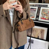 Bolso De Hombro Pequeño En Cuero Sintético Marrón Estilo Coreano Retro Casual Bolso Cruzado Para Mujer Con Cierre De Cremallera - details 3