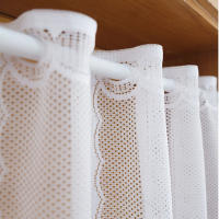 1pc Cortina Corta De Encaje Con Patrón Floral Estilo Lindo Blanca Para Decoración De Habitación Ventana Puerta Con Bolso De Rodillo - details 3