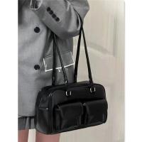 Bolso de mujer 2023, estilo universitario retro, de gran capacidad, informal, para estudiantes universitarios, para ir a clase, bolso de hombro - details 2