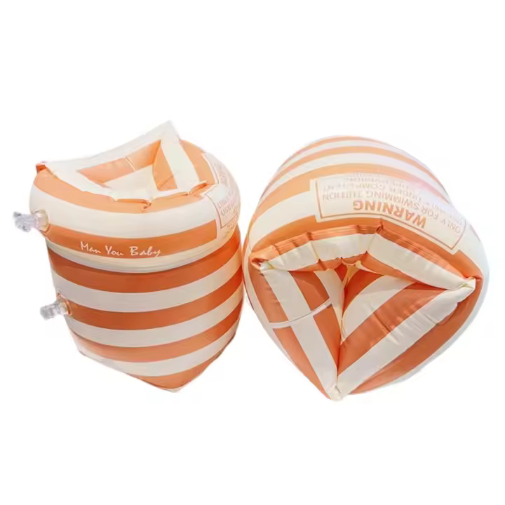 1Par De Flotadores De Brazo Flotantes En Forma De Círculo With Bolsas De Aire Doble Equipamiento De Natación Para Adultos Y Niños Material PVC Tamaño Aproximado 24x19cm - 1