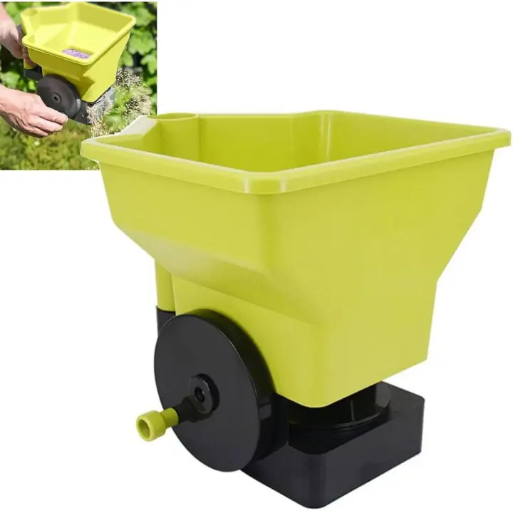 Herramienta de plantación con esparcidor de mano, esparcidor de semillas de césped para césped, suministros de jardinería reutilizables, esparcidor de fertilizantes, esparcidor manual portátil para semillas, fertilizantes, sal - 1