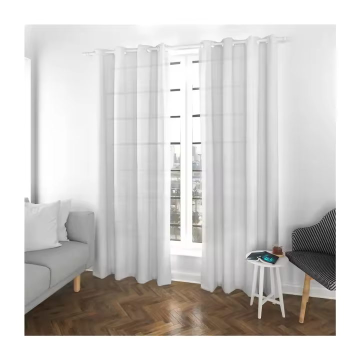 Cortinas Translúcidas ,Cortinas para  Salón Moderna  140x260cm. Elegantes y Modernas, 2 Piezas con Ojales Plateados. Ideal para Dormitorio, Comedor, Sala de Estar, Cocina - 1