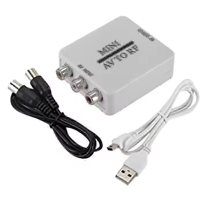 RCA to RF Coaxial Converter Compatible Modulator for TV Composite Video Cable - 1