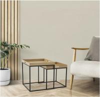 MIRAMAX-Conjunto de 2 Mesitas Auxiliares de Madera. Set Mesas Nido para Café Cuadradas de Metal para Decoración en Salón, Dormitorio y Oficina.40 x 40 x 42 cm / 36 x 36 x 36 cm - details 2
