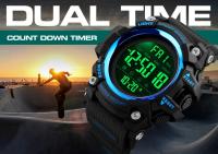 Reloj Deportivo SKMEI 1384 Para Hombre Con Cronógrafo Y Contador Regresivo Resistente Al Choque Pantalla Digital Suave De PU Apta Para Natación 5Bar - details 14