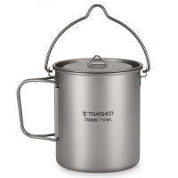 Juego De Cocina Ultraligero De Titanio Tomshoo 3 PCS Con Olla De 750ml Taza De Agua De 450ml Y Cuchara Plegable Para Camping Y Excursiones Al Aire Libre - details 3
