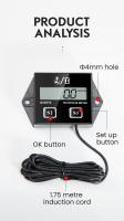 Medidor De Horas Digital Tachímetro Para Motoscúter Jardinera Cadena Reemplazo De Batería ZSB-02 Material ABS - details 9