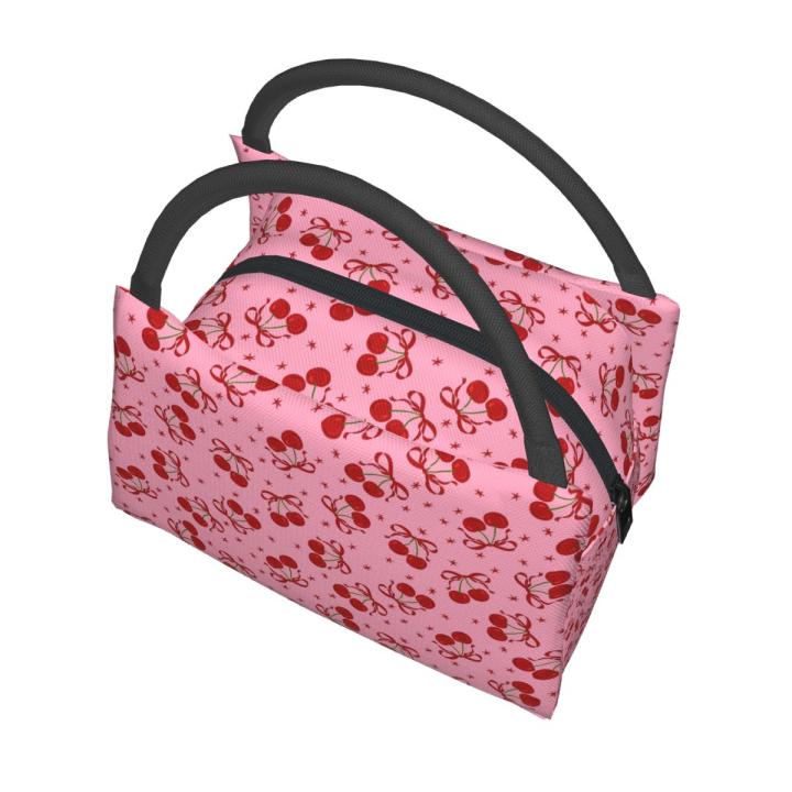 Cherry Insulated Lunch Bag for School Bento Storage Food Boxes Portable Container Cooler Thermal Lunch Box Tote