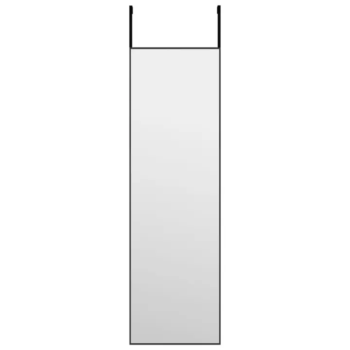 Espejo de Puerta Cristal y Aluminio Negro 30x100 cm, Espejo de maquillaje - 1