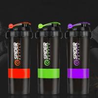 Botella De Proteína Con Agitador De 3 Capas Botella De Agua Para Ejercicio Y Construcción Corporal Mezcladora De Plástico - details 6