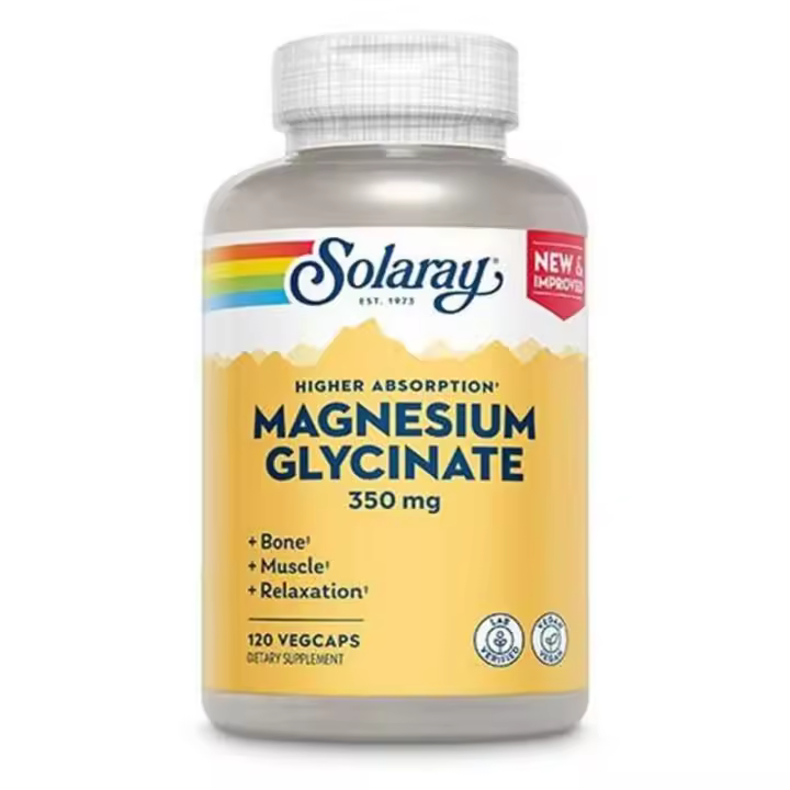 Solaray Magnesium Glycinate para una Función Muscular Saludable y Niveles de Energía óptimos - 1