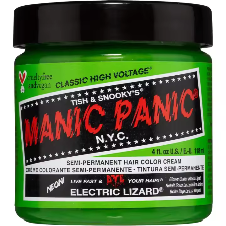Manic Panic Electric Lizard Classic Creme 118 ml – Tinte Semi-Permanente Verde Neón, Vegano y Cruelty Free - 1