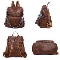 Mochila 3 en 1 para mujer, bolso de hombro femenino, Vintage, de cuero suave, Mochila de viaje de lujo para niña - details 8