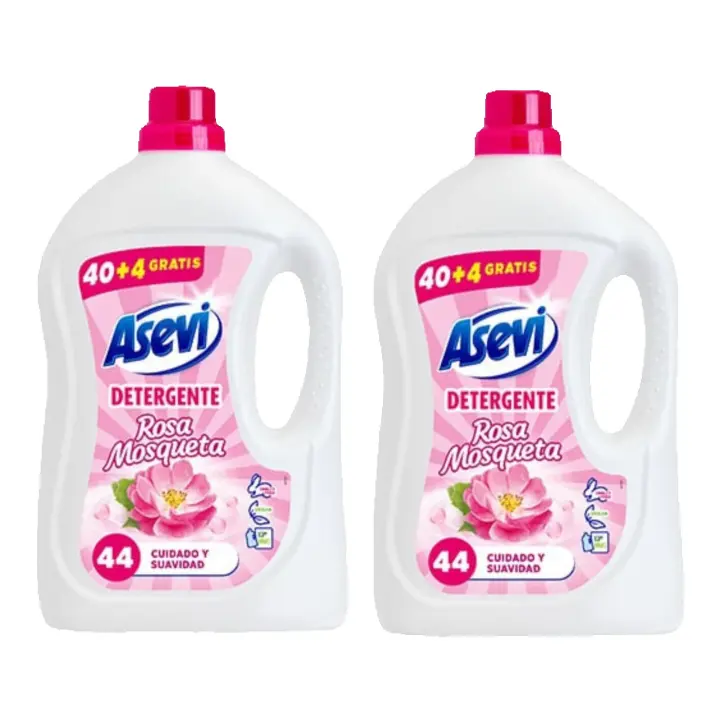 Asevi - Pack de botellas Detergente Líquido para Lavadora Rosa Mosqueta - Detergente para Ropa Blanca y de Color con Fórmula Concentrada - Jabón de Rosa Mosqueta para una Ropa Limpia y Suave - 1