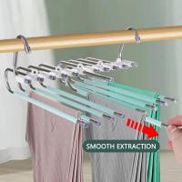Ganchos De Ropa De Acero Inoxidable 9 Capas Organizador Esspacious With Regalo Antideslizante Para Pantalones Y Cuellos - details 2