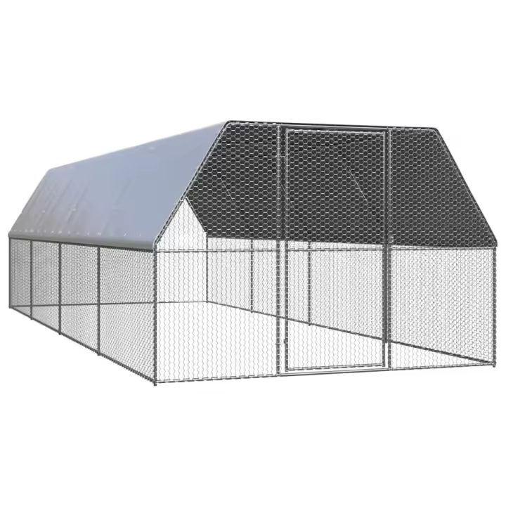 vidaXL Jaula gallinero de acero galvanizado 3x8x2 m - 1
